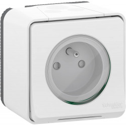 IP55 розетка з заземленням та шторками IP55 Mureva Styl, біла
