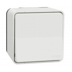 IP55 розетка з заземленням та шторками IP55 Mureva Styl, біла