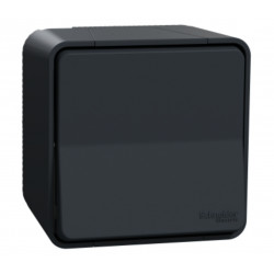 IP55 розетка з заземленням та шторками IP55 Mureva Styl, чорна