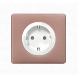 Розетка з заземленням рожева пудра пластик з білим пластиком Legrand Celiane
