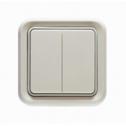 Вимикач 2-кл білий пластик Legrand Plexo IP55
