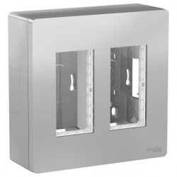Блок unica system+ відкрита вставка 2х2 алюміній, NU122430