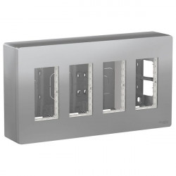 Блок unica system+ відкрита вставка 4х2 алюміній, NU124430